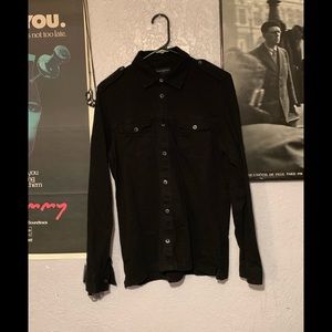 Banana Republic - Muted black knit button up
